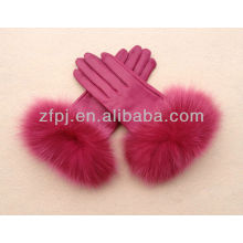 Mode-Stil Handschuh Pelz Leder Frauen 2013